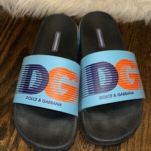 Dolce & Gabbana Blue and Orange Slides pre loved price is firm